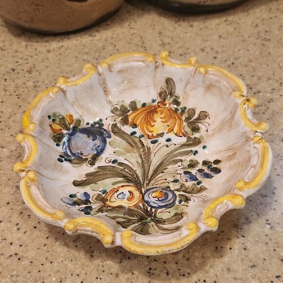 Vintage Meiselman Hand-Painted Floral Ceramic Dish - Picture 1 of 4
